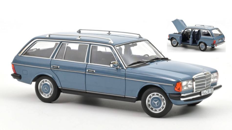 MODELLINO IN SCALA COMPATIBILE CON MERCEDES 200 T 1980 BLUE 1:18 NOREV NV183737