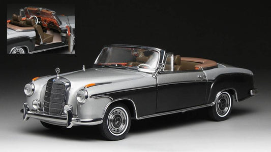 MODELLINO IN SCALA COMPATIBILE CON MERCEDES 220 SE CABRIO 1960 GREY/DARK GREY 1:18 SUNSTAR SS3593