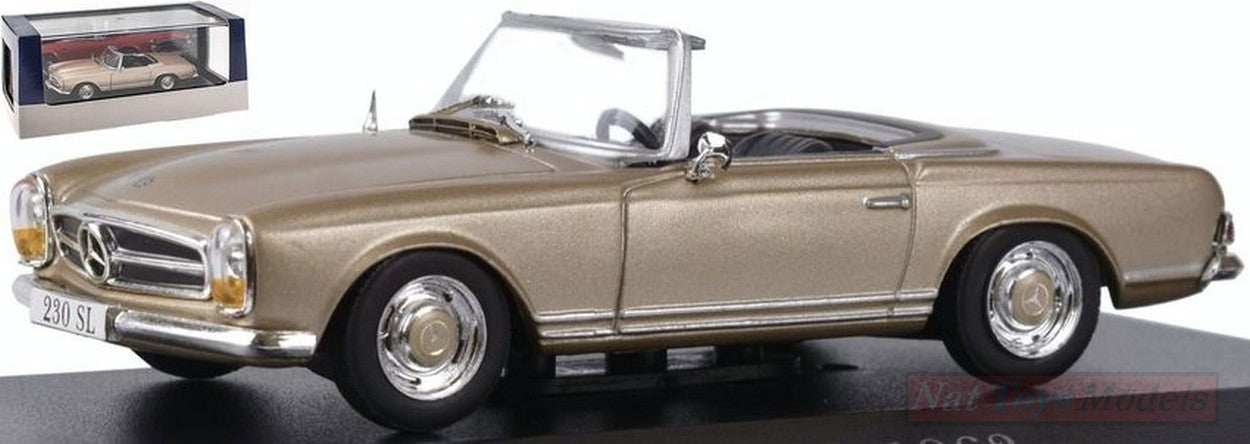 SCALE MODEL COMPATIBLE WITH MERCEDES 230 SL CABRIOLET 1963 GOLD 1:43 PUBLISHING 7905003