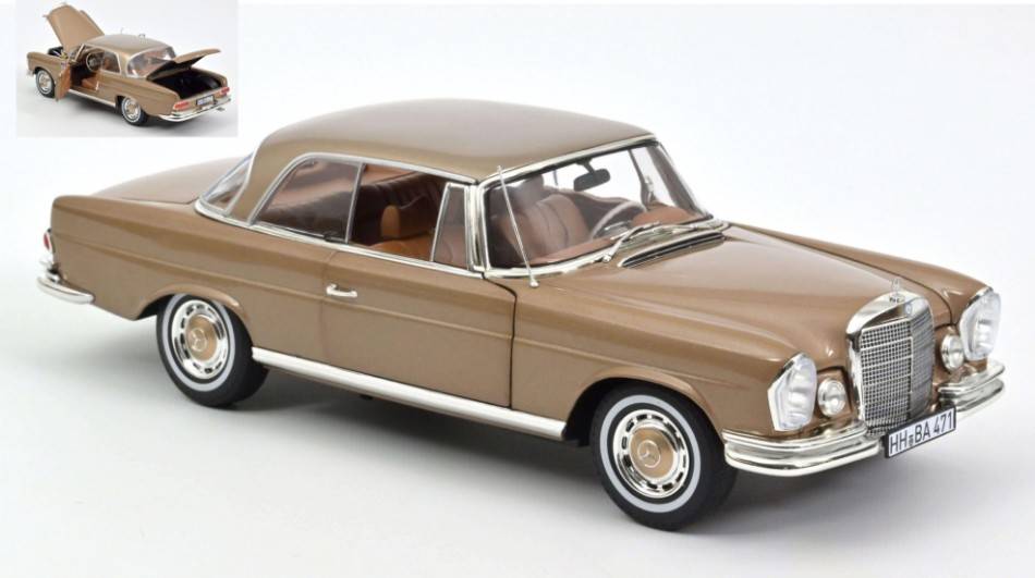 MODELLINO IN SCALA COMPATIBILE CON MERCEDES 250 SE COUPE' 1969 GOLD METALLIC 1:18 NOREV NV183759