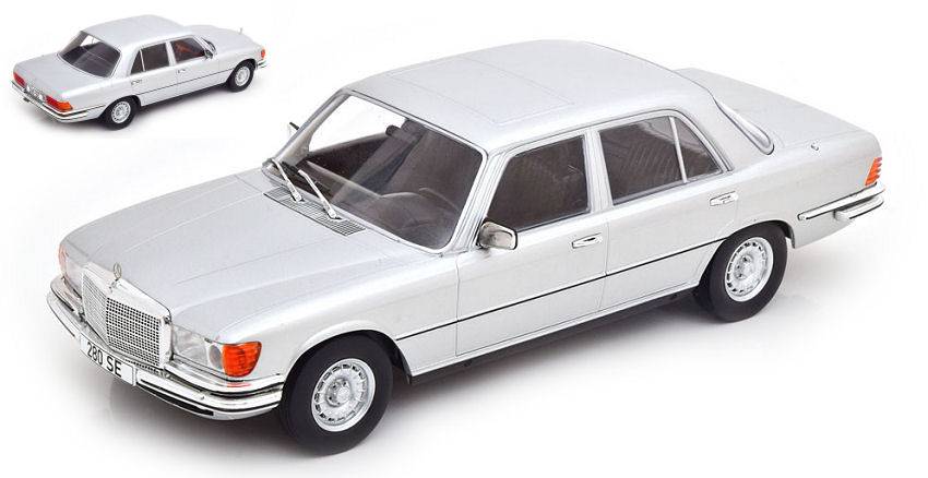 MODELLINO IN SCALA COMPATIBILE CON MERCEDES 280 SE (W116) 1972 SILVER 1:18 MODELCARGROUP MCG18182