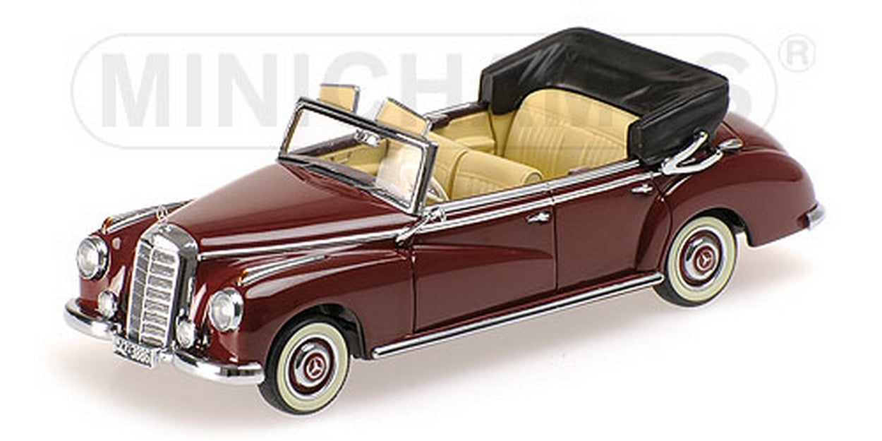 MODELLINO IN SCALA COMPATIBILE CON MERCEDES 300 CABRIO 1952 DARK RED 1:43 MINICHAMPS PM437032131