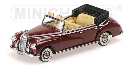 MODELLINO IN SCALA COMPATIBILE CON MERCEDES 300 CABRIO 1952 DARK RED 1:43 MINICHAMPS PM437032131