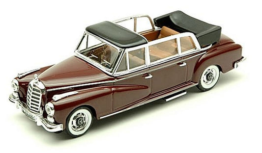 MODELLINO IN SCALA COMPATIBILE CON MERCEDES 300 CABRIO OPEN 1960 BORDEAUX 1:43 RIO RI4122