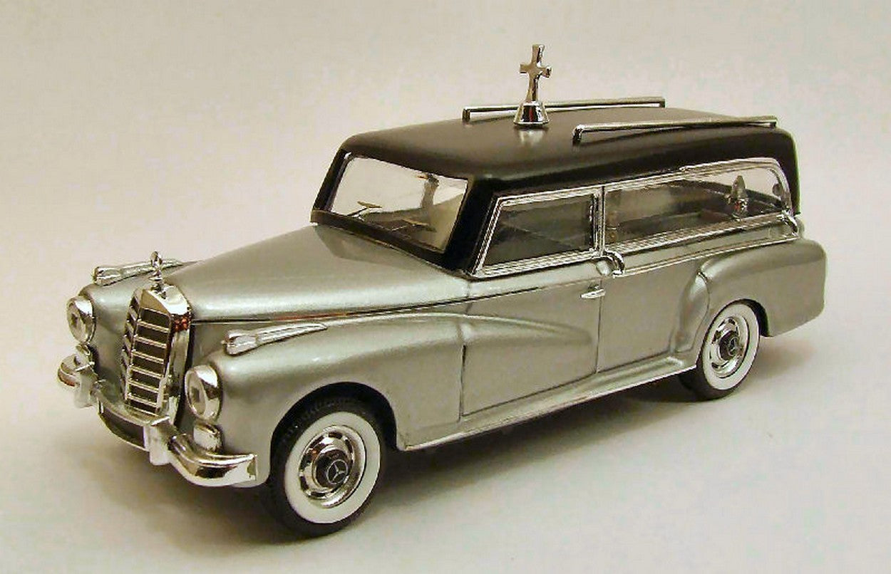SCALE MODEL COMPATIBLE WITH MERCEDES 300 D FUNERAL POMPE 1960 METALLIC GRAY 1:43 RIO RI4278