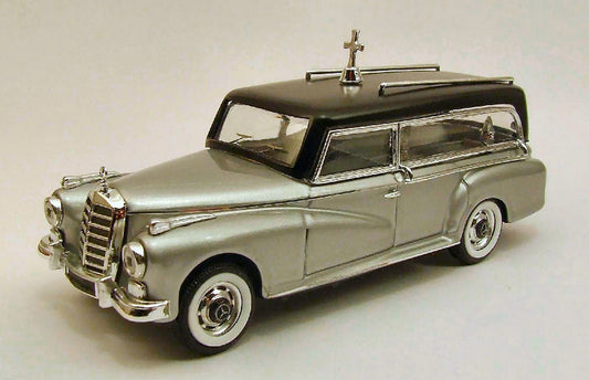 SCALE MODEL COMPATIBLE WITH MERCEDES 300 D FUNERAL POMPE 1960 METALLIC GRAY 1:43 RIO RI4278