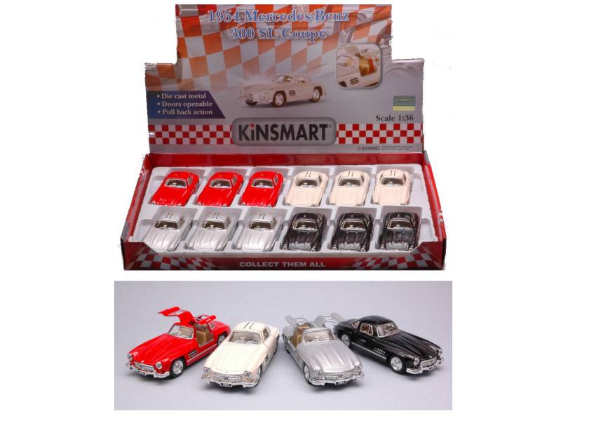 SCALE MODEL COMPATIBLE WITH MERCEDES 300 SL 1954 cm 12 KINSMART KT5346D