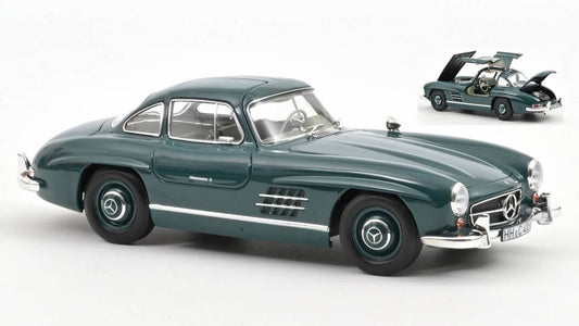 SCALE MODEL COMPATIBLE WITH MERCEDES 300 SL 1954 GREEN 1:18 NOREV NV183851