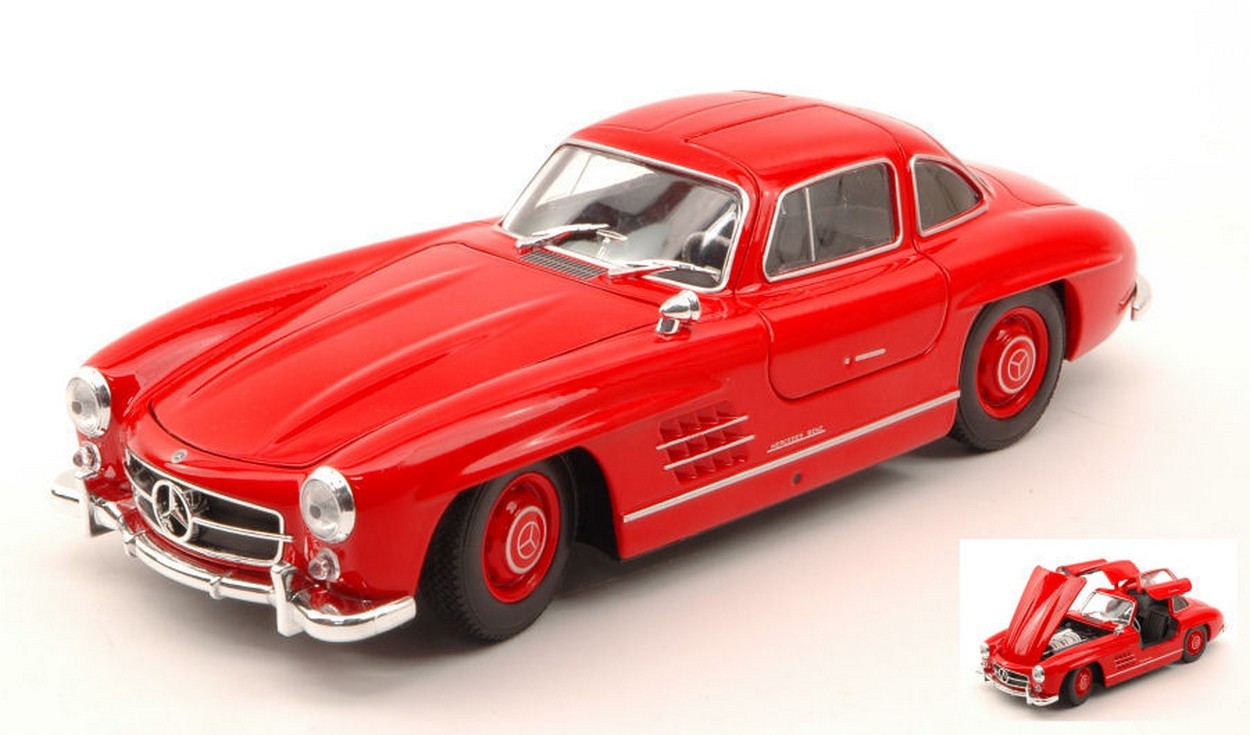 SCALE MODEL COMPATIBLE WITH MERCEDES 300 SL 1954 RED 1:24 WELLY WE24064R