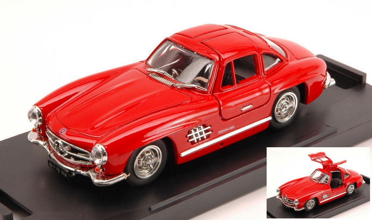 SCALE MODEL COMPATIBLE WITH MERCEDES 300 SL GULLWING STREET 1954 RED 1:43 BANG BG7088