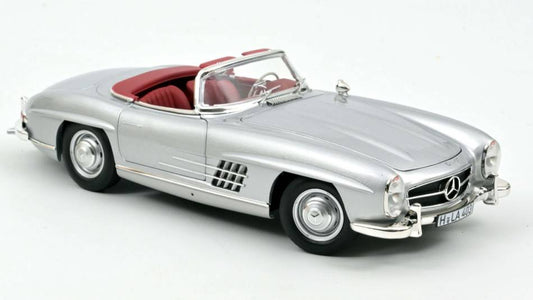 MODELLINO IN SCALA COMPATIBILE CON MERCEDES 300 SL ROADSTER 1957 SILVER 1:18 NOREV NV183890