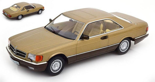 MODELLINO IN SCALA COMPATIBILE CON MERCEDES 500 SEC C126 1987 GOLD METALLIC 1:18 KK SCALE KKDC180335
