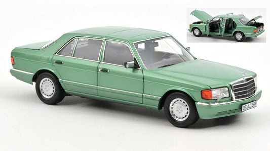 SCALE MODEL COMPATIBLE WITH MERCEDES 500 SEL 1991 LIGHT GREEN METALLIC 1:18 NOREV NV183469
