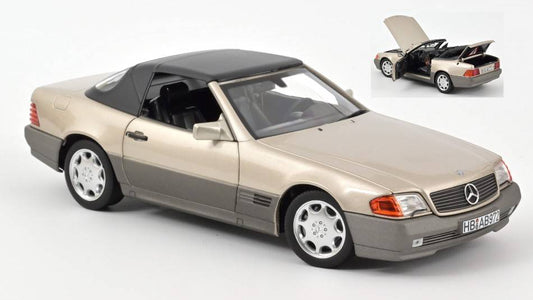 MODELLINO IN SCALA COMPATIBILE CON MERCEDES 500 SL 1989 SMOKE SILVER METALLIC 1:18 NOREV NV183719