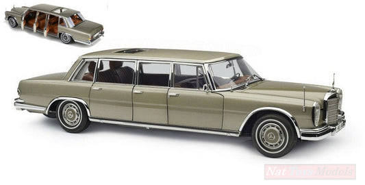 SCALE MODEL COMPATIBLE WITH MERCEDES 600 PULLMAN W100 SILVERGOLD 1:18 CMC CMC204