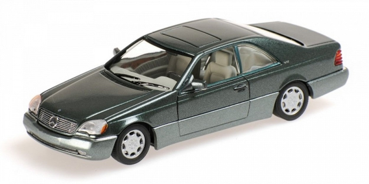 MODELLINO IN SCALA COMPATIBILE CON MERCEDES 600 SEC COUPE  (C140) 1992 GREEN METALLIC 1:43 MINICHAMPS PM430032604