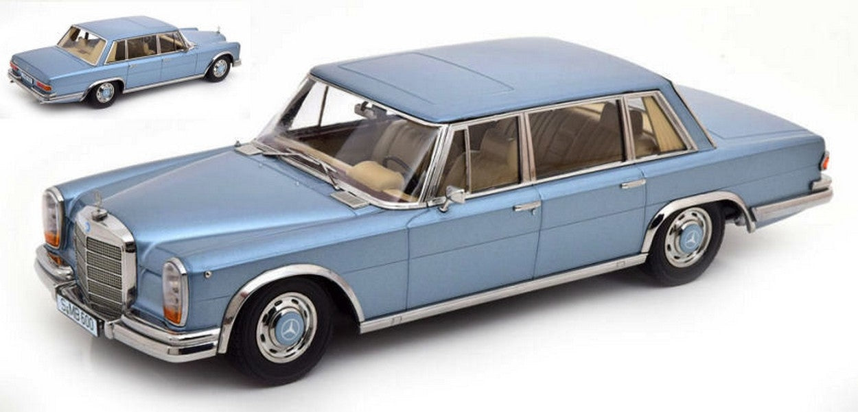 SCALE MODEL COMPATIBLE WITH MERCEDES 600 SWB W100 1963 LIGHT BLUE METALLIC 1:18 KK SCALE KKDC180602