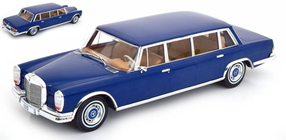 SCALE MODEL COMPATIBLE WITH MERCEDES 600 (W100) COACH 1969 DARK BLUE 1:18 MODELCARGROUP MCG18189