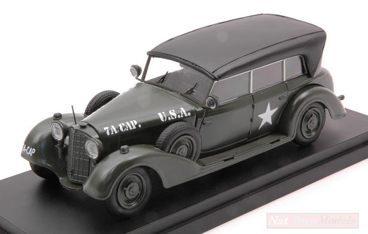 SCALE MODEL COMPATIBLE WITH MERCEDES 770 W USA ARMY 1945 W/CLOSED ROOF 1:43 RIO RI4623