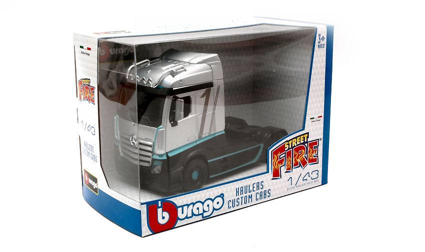 MODELE REDUIT COMPATIBLE AVEC MERCEDES ACTROS GIGASPACE SILVER 1:43 BURAGO BU32202