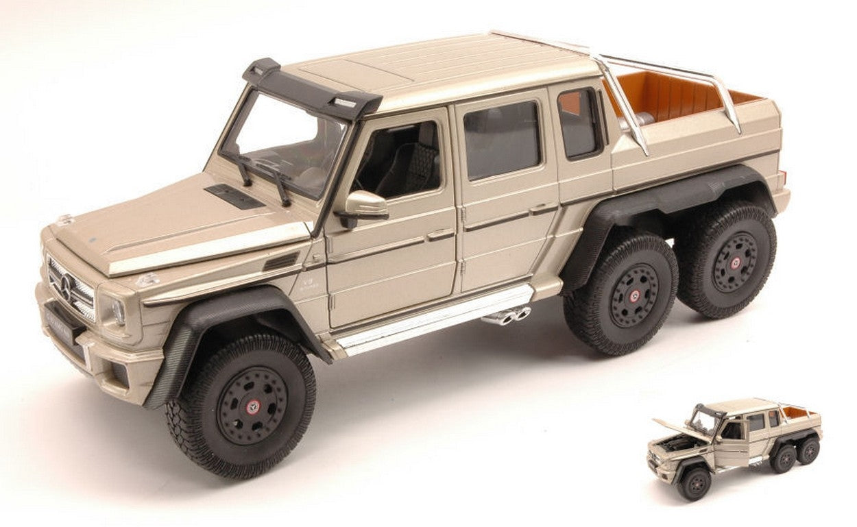SCALE MODEL COMPATIBLE WITH MERCEDES AMG G63 6x6 2014 METALLIC BEIGE 1:24-27 WELLY WE4061G