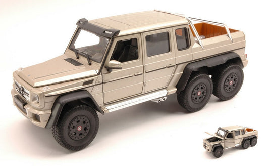 SCALE MODEL COMPATIBLE WITH MERCEDES AMG G63 6x6 2014 METALLIC BEIGE 1:24-27 WELLY WE4061G