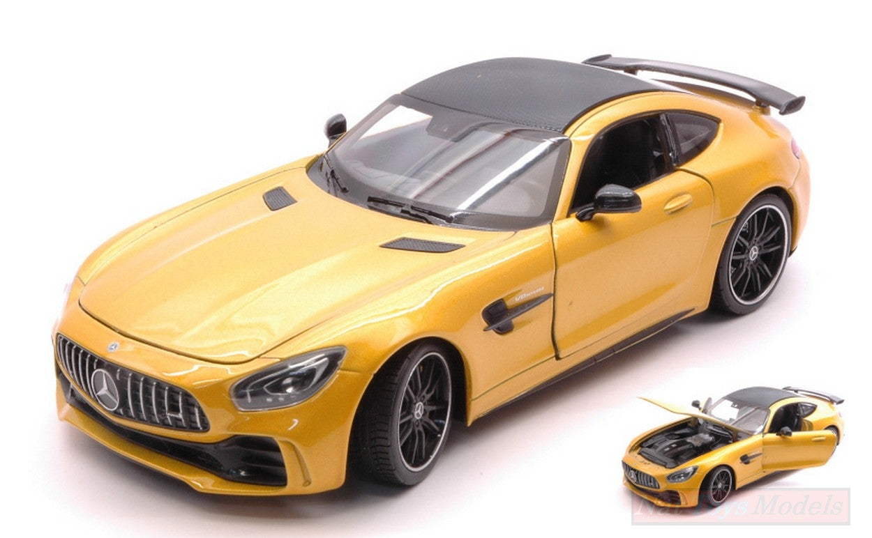 SCALE MODEL COMPATIBLE WITH MERCEDES AMG GT R METALLIC YELLOW 1:24-27 WELLY WE24081Y