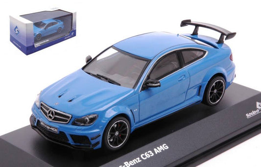 MODELLINO IN SCALA COMPATIBILE CON MERCEDES C-CLASS C63 6.3 V8 AMG BLACK SERIES 2012 BLUE 1:43 SOLIDO SL4311607