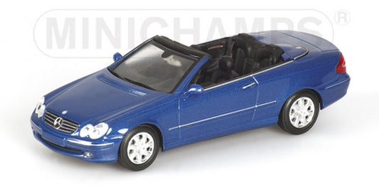 SCALE MODEL COMPATIBLE WITH MERCEDES CLK CABRIO 2003 BLUE 1:43 MINICHAMPS PM400031431