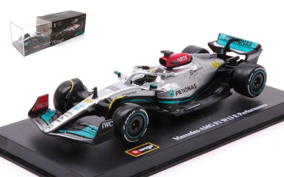 SCALE MODEL COMPATIBLE WITH MERCEDES F1 W13E N.44 2022 LEWIS HAMILTON SIGNATURE 1:43 BURAGO BU38066H