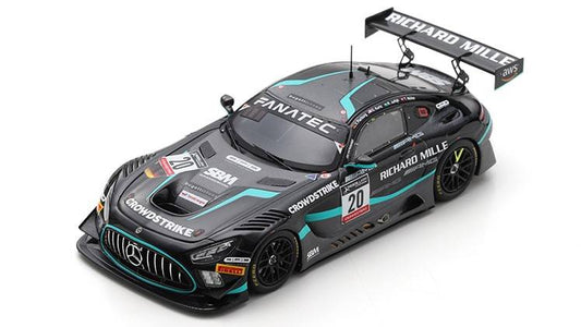 SCALE MODEL COMPATIBLE WITH MERCEDES GT3 N.20 WINNER BRONZE CUP CLASS 24 H SPA 2022 MULLER-KURTZ-PIE SPARK MODEL SB520