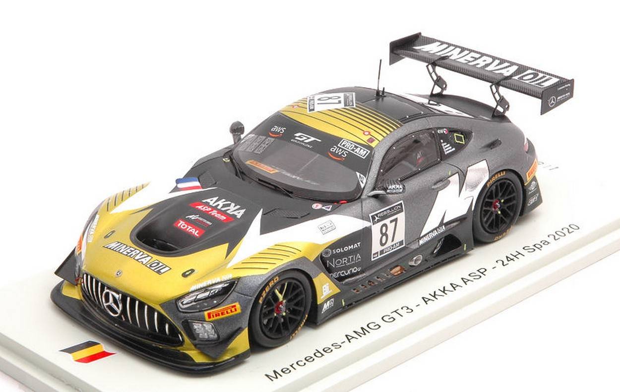 SCALE MODEL COMPATIBLE WITH MERCEDES GT3 N.87 24 H SPA 2020 BARTHEZ-PLA-DROUET-BEAUBELIQUE 1:43 SPARK MODEL SB399