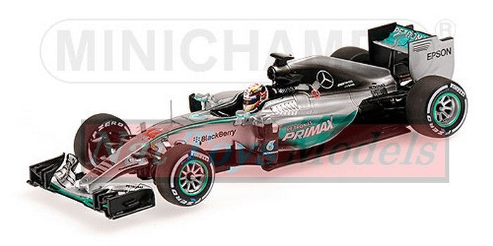 modellino IN SCALA COMPATIBILE CON MERCEDES L.HAMILTON 2015 N.44 2nd MALAYSIAN GP 1:43 MINICHAMPS PM417150044