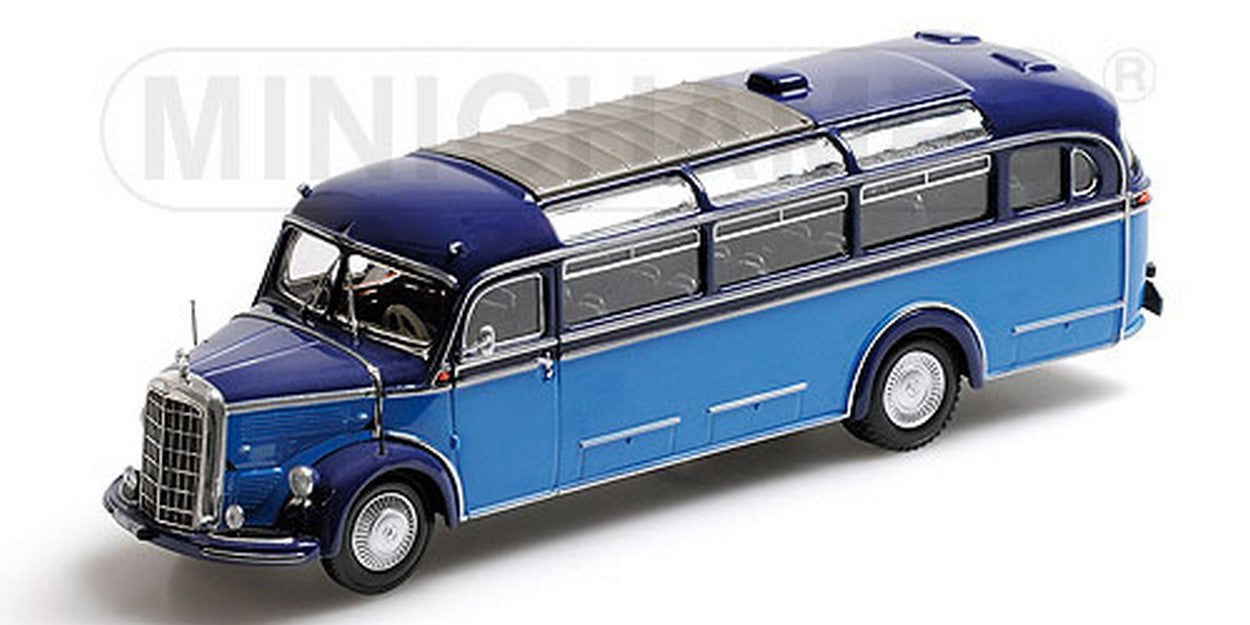 SCALE MODEL COMPATIBLE WITH MERCEDES O 3500 BUS 1950 LIGHT BLUE &amp; DARK BLUE 1:43 MINICHAMPS PM439360011