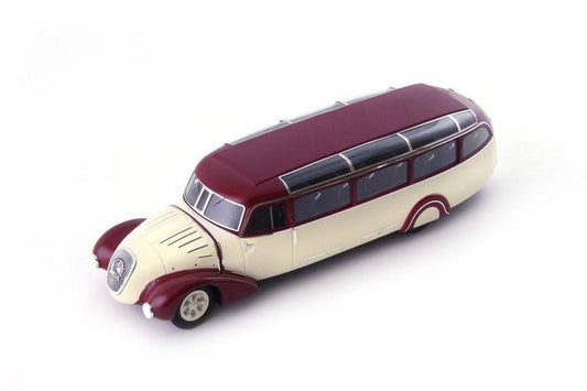 SCALE MODEL COMPATIBLE WITH MERCEDES O3750 STRAMILINE BUS 1936 IVORY/RED 1:43 AUTOCULT ATC10008