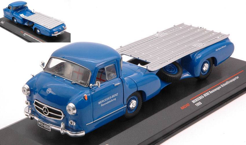 MODÈLE RÉDUIT COMPATIBLE AVEC MERCEDES RENNTRANSPORTER 1955
 BLAUES WUNDER 1:43 IXO MODÈLE RAC342
