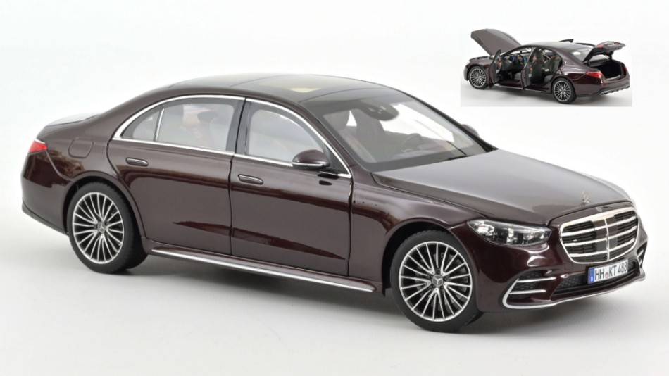 MODELLINO IN SCALA COMPATIBILE CON MERCEDES S-CLASS AMG-LINE 2021 RED METALLIC 1:18 NOREV NV183804