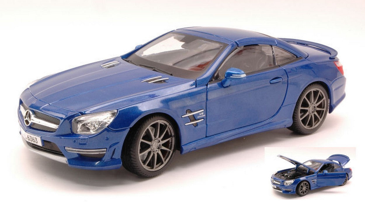 MODELLINO IN SCALA COMPATIBILE CON MERCEDES SL 65 AMG 45th ANNIVERSARY 2013 HARD TOP METALLIC BLUE 1:18 MAISTO MI36199