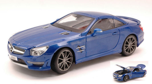 MODELLINO IN SCALA COMPATIBILE CON MERCEDES SL 65 AMG 45th ANNIVERSARY 2013 HARD TOP METALLIC BLUE 1:18 MAISTO MI36199