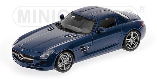 MODELLINO IN SCALA COMPATIBILE CON MERCEDES SLS AMG 2010 BLUE 1:18 MINICHAMPS PM100039021