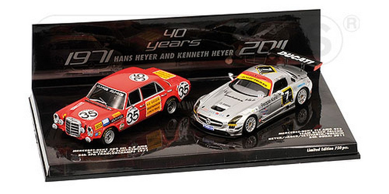 SCALE MODEL COMPATIBLE WITH MERCEDES SLS AMG GT3 24H DUBAI 2011/MERCED.SEL 6.8 AMG 24H SPA 1971 1:43 MINICHAMPS PM4027111