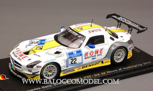MODÈLE RÉDUIT COMPATIBLE AVEC MERCEDES SLS AMG GT3 N.22 3ème NURBURGRING 2013 1:43 SPARK MODEL SG079