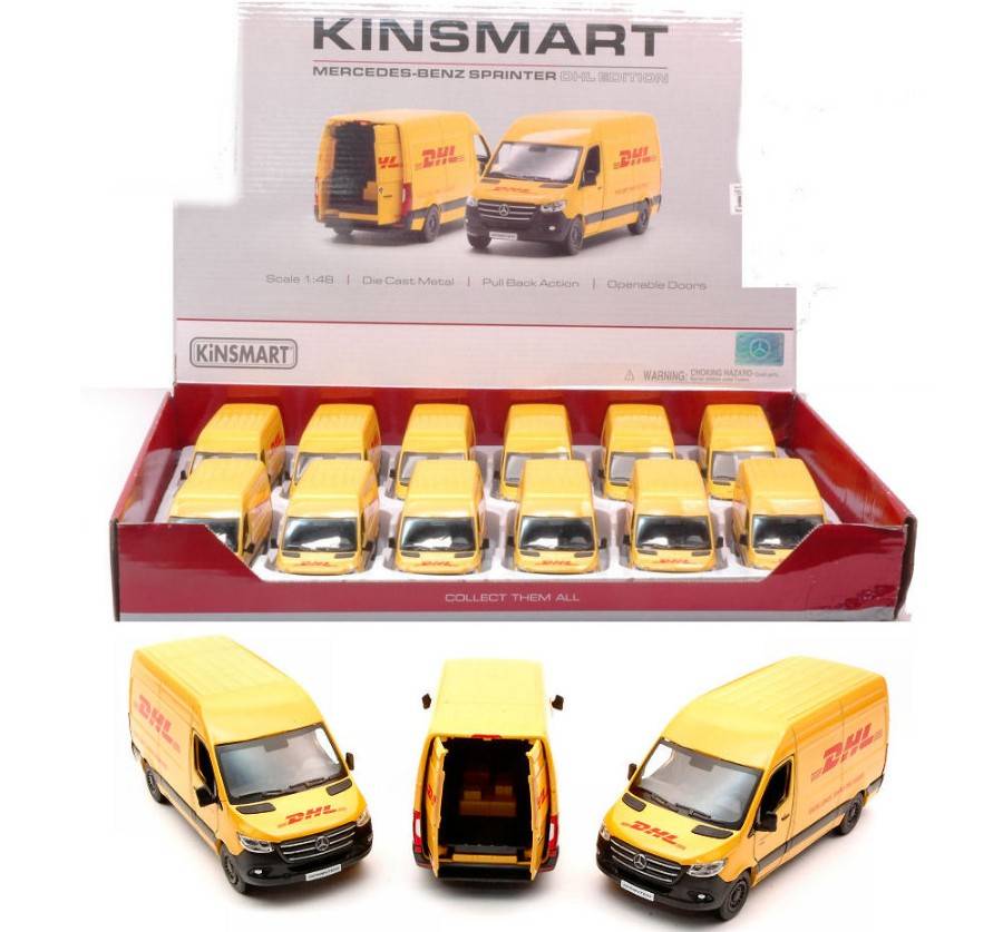 SCALE MODEL COMPATIBLE WITH MERCEDES SPRINTER DHL 12 cm KINSMART KT5429D