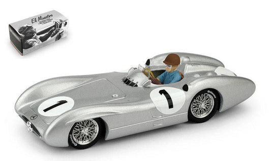 SCALE MODEL COMPATIBLE WITH MERCEDES W 196 JMFANGIO 1954 N.1 4th GR.BRITAIN GP WORLD CHAMPION 1:43 BRUMM BM0325CH