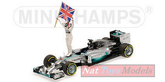MODELLINO IN SCALA COMPATIBILE CON MERCEDES W05 L.HAMILTON 2014 N.44 WINNER ABU DHABI GP W/FIGURE 1:43 MINICHAMPS PM410140644