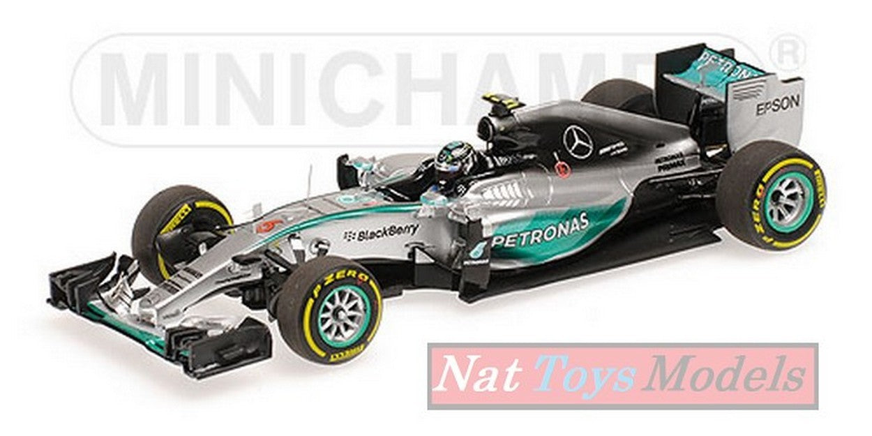 MODELLINO IN SCALA COMPATIBILE CON MERCEDES W06 N.ROSBERG 2015 N.6 WINNER MONACO GP 1:43 MINICHAMPS PM417150106