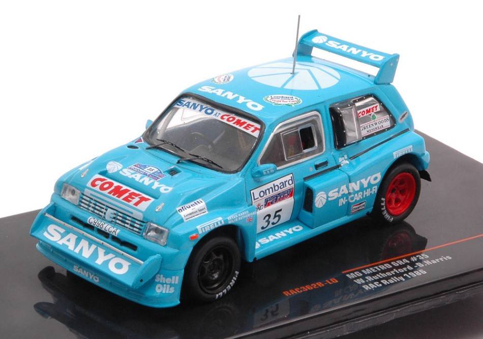 MODELE REDUIT COMPATIBLE AVEC MG METRO 6R4 N.35 RAC RALLYE 1986RUTHERFORD/HARRIS 1:43 IXO MODEL RAC362B