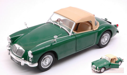 MODELLINO IN SCALA COMPATIBILE CON MGA MKI TWIN CAM CLOSED 1959 GREEN 1:18 TRIPLE 9 T9-1800165