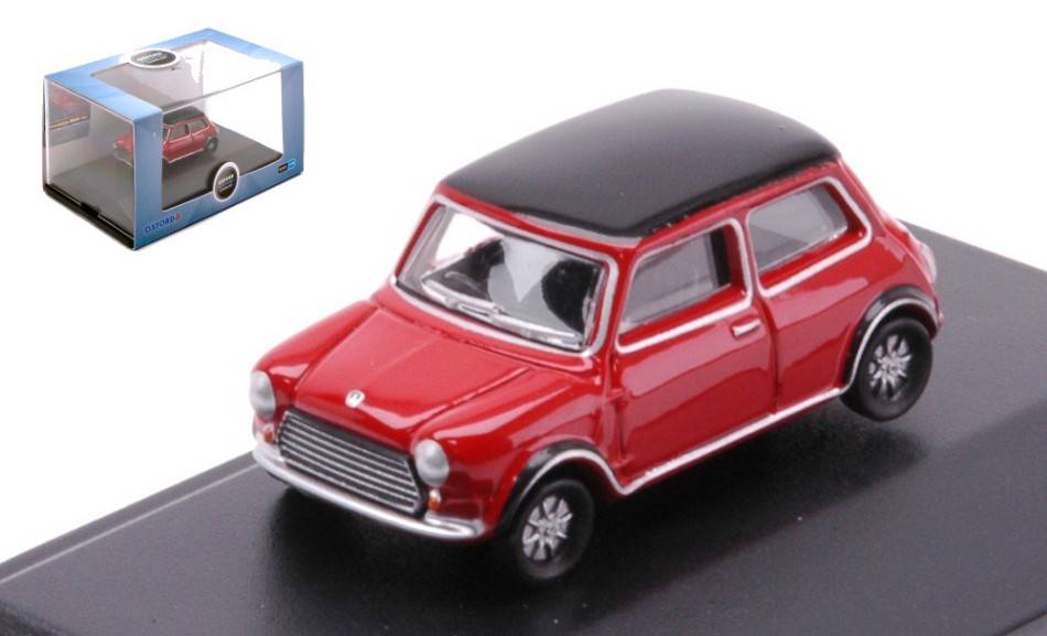 SCALE MODEL COMPATIBLE WITH MINI COOPER MKII RED W/BLACK ROOF 1:76 OXFORD OXF76MCS003