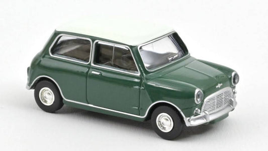 SCALE MODEL COMPATIBLE WITH MINI COOPER S 1964 ALMOND GREEN AND WHITE ROOF 1:54 NOREV NV310523